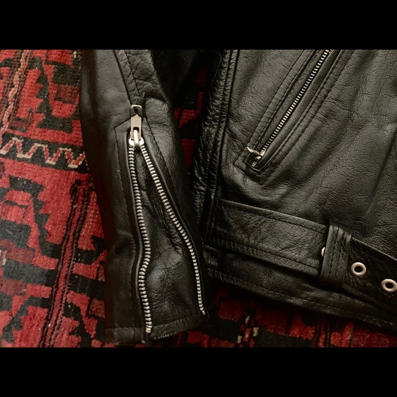 First Genuine Leather Vintage Motorcycle Jacket - Picture 4 of 8